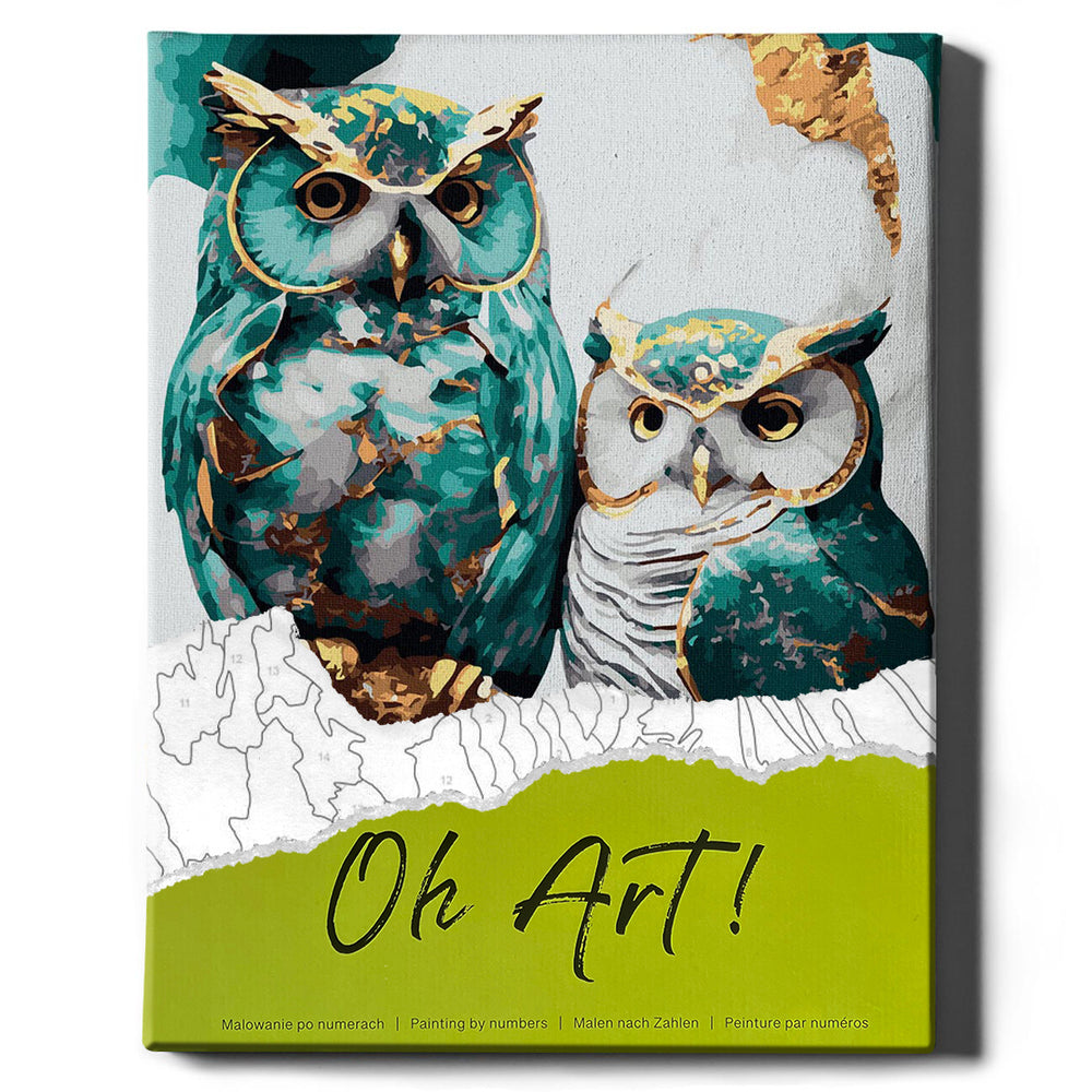 Painting by numbers - Owls in gold