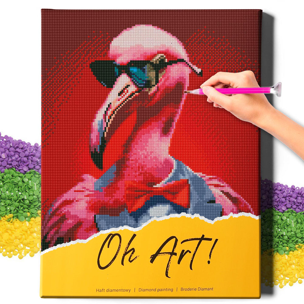 5D Diamond Schilderijenset 40x50 met lijst - Flamingo Advocaat