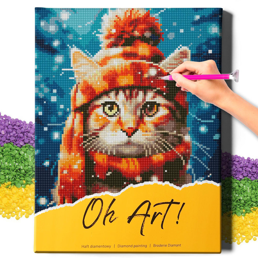 
                      
                        5D Diamond Schilderijenset 30x40 met lijst - Kitten met muts
                      
                    