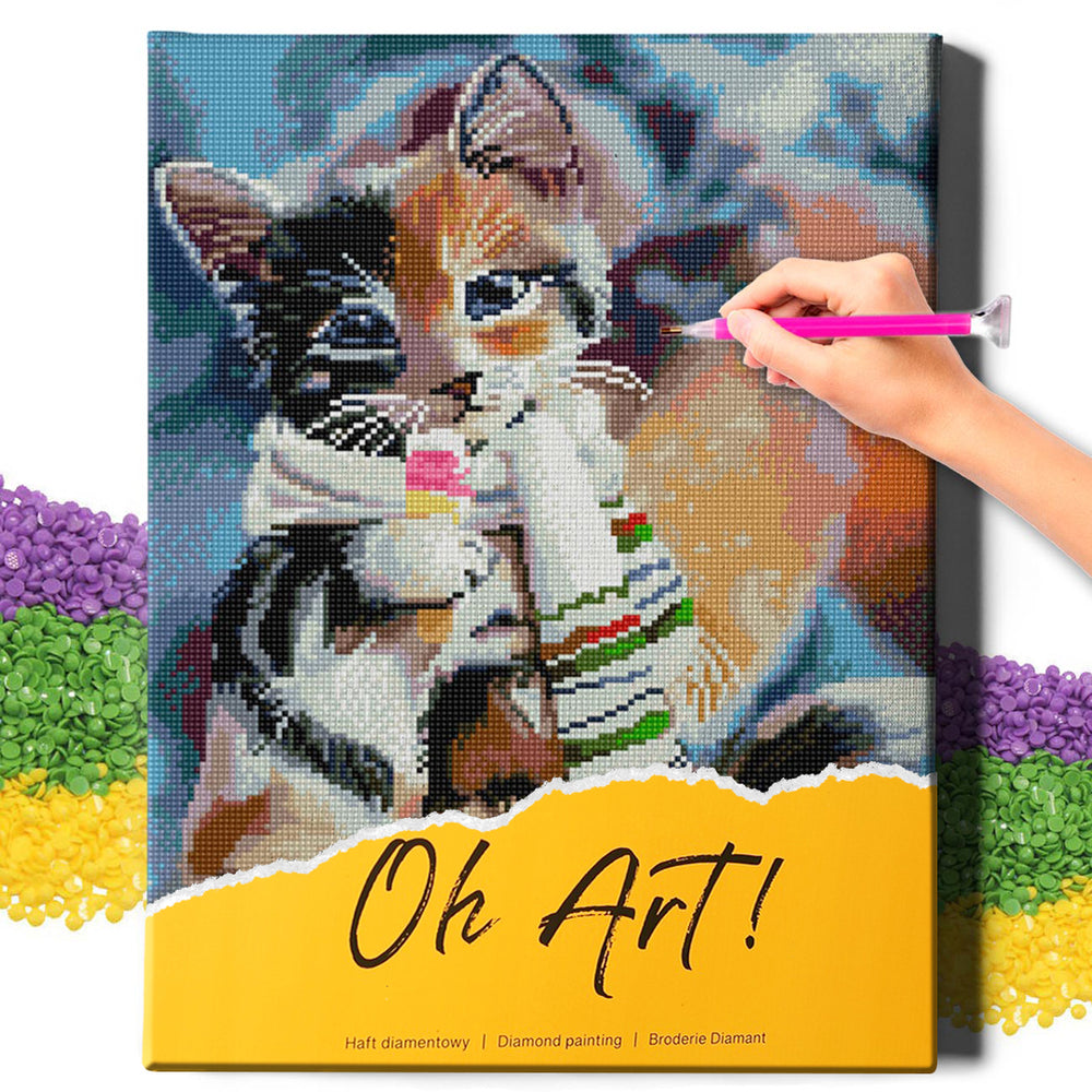 
                      
                        5D Diamond Schilderijenset 40x50 met lijst - Kitten met sjaal
                      
                    