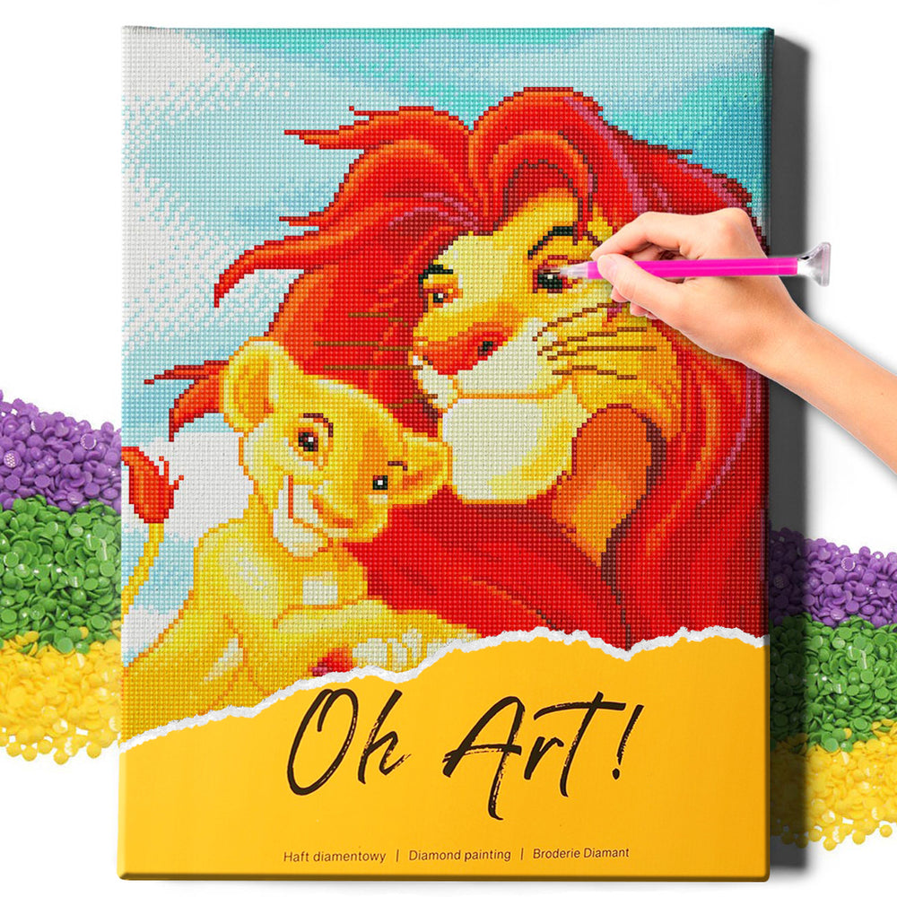 
                      
                        5D Diamond Schilderijenset 40x50 met lijst - Mufasa met Simba
                      
                    