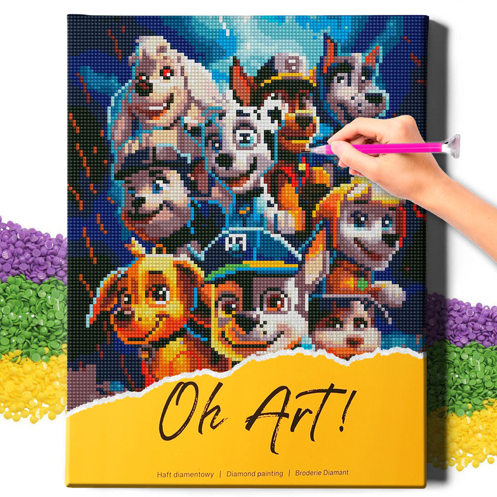 5D Diamond Schilderijenset 30x40 met lijst - Paw Patrol 2