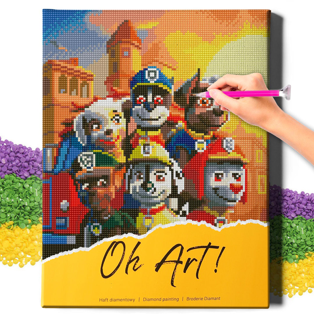 5D Diamond Schilderijenset 30x40 met lijst - Paw Patrol