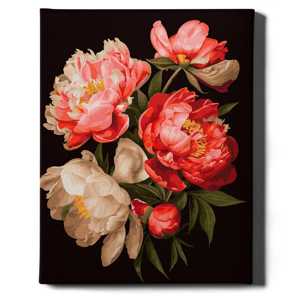 Painting by numbers - Bright peonies