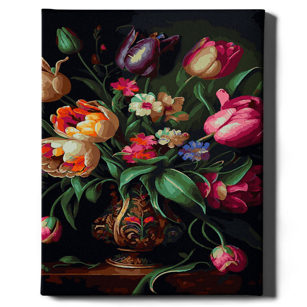 Schilderen op nummer - Boeket verse tulpen