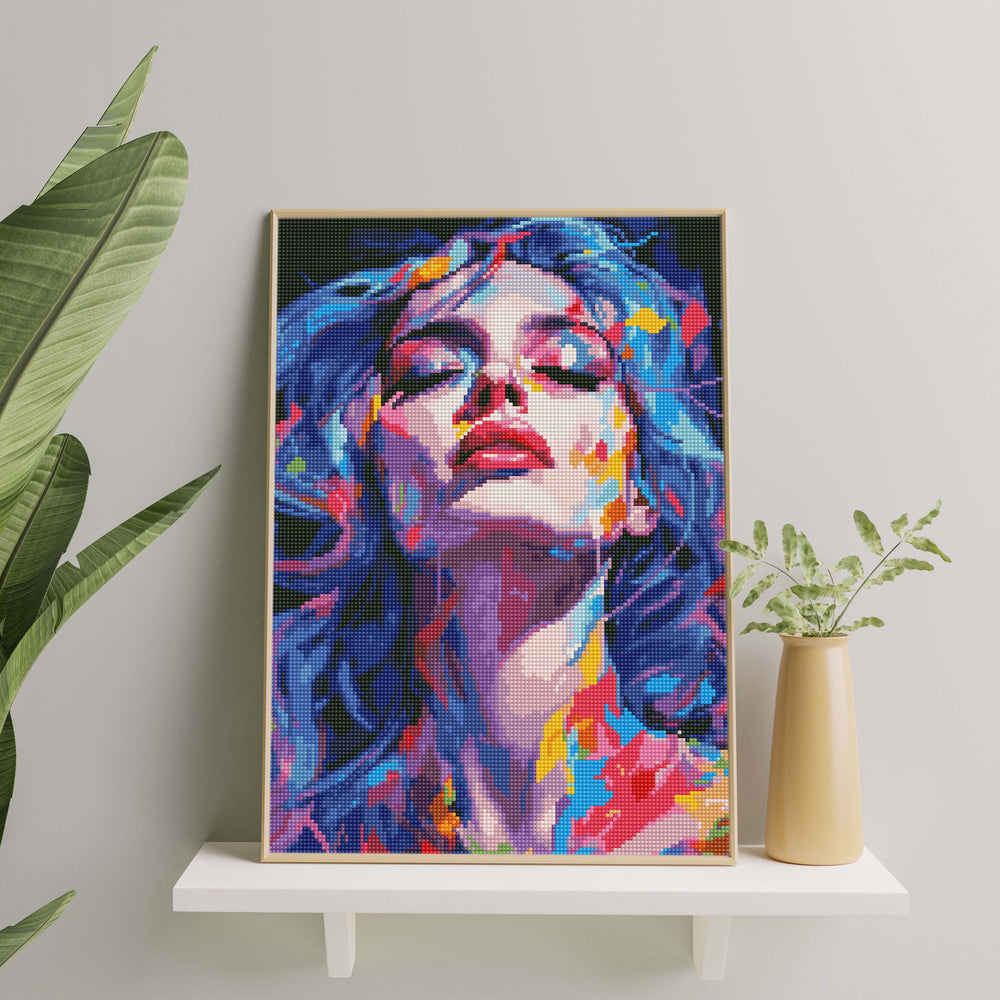 
                      
                        5D Diamond Schilderijenset 40x50 met lijst - Meisje met blauw haar
                      
                    