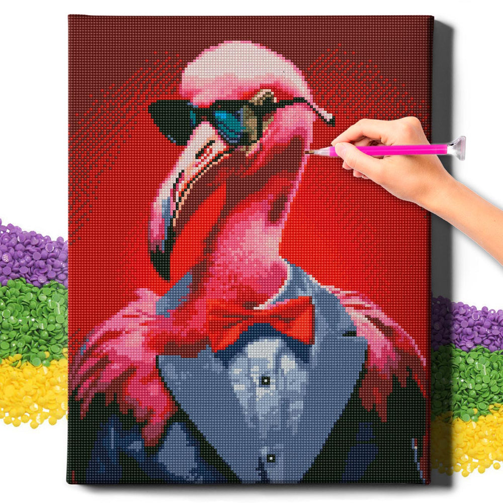 5D Diamond Schilderijenset 40x50 met lijst - Flamingo Advocaat