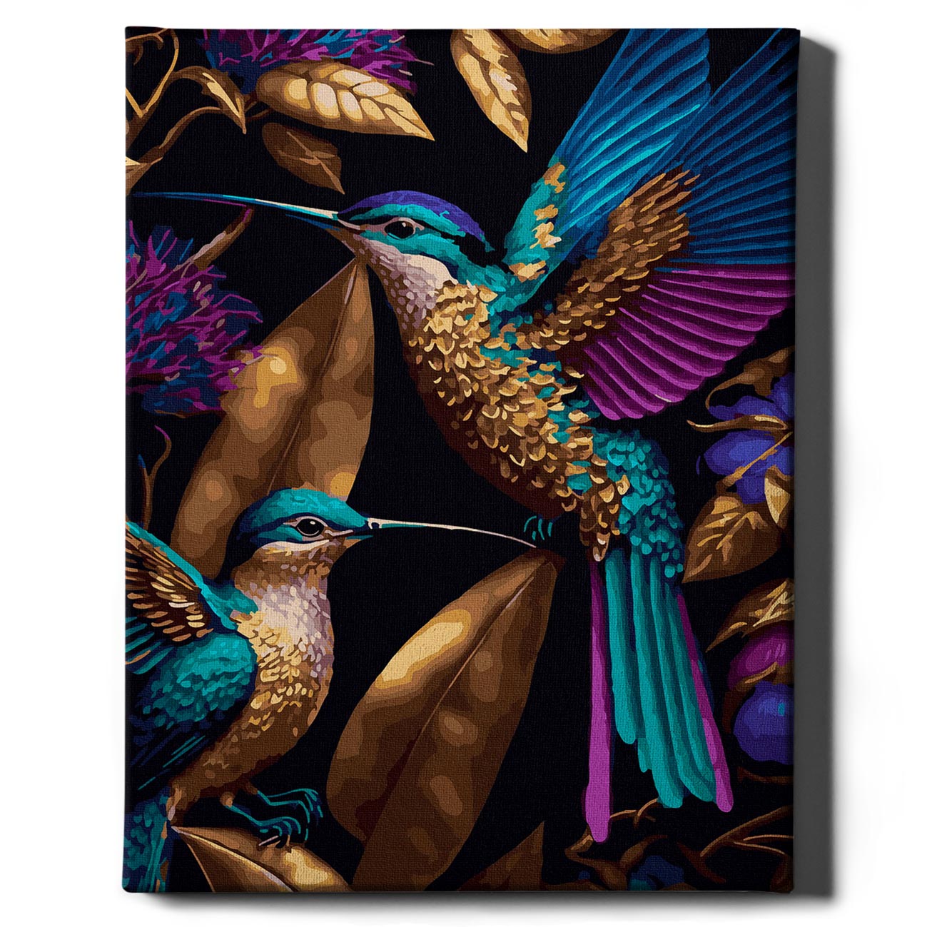 Painting by numbers - Hummingbird in gold