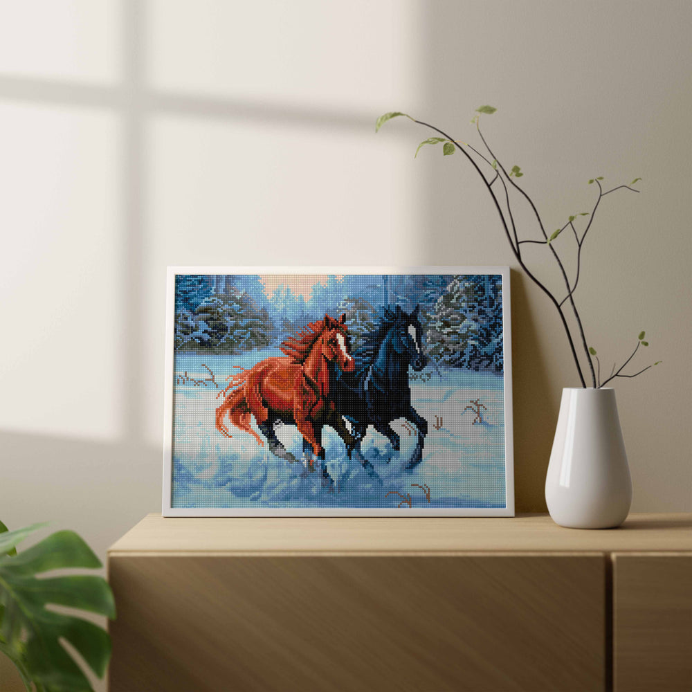 
                      
                        5D Diamond Schilderijenset 40x50 met lijst - Paarden in de winter
                      
                    