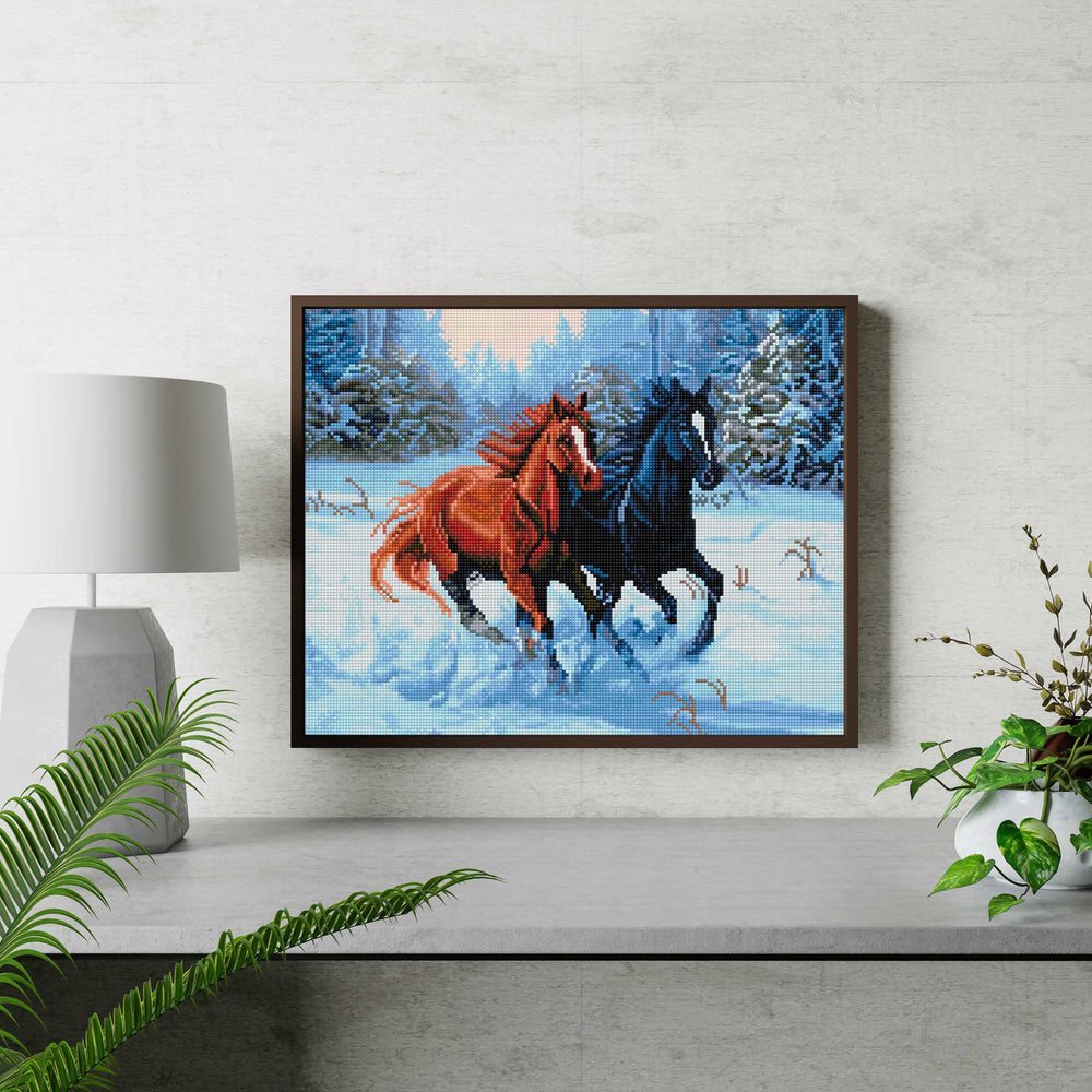 
                      
                        5D Diamond Schilderijenset 40x50 met lijst - Paarden in de winter
                      
                    