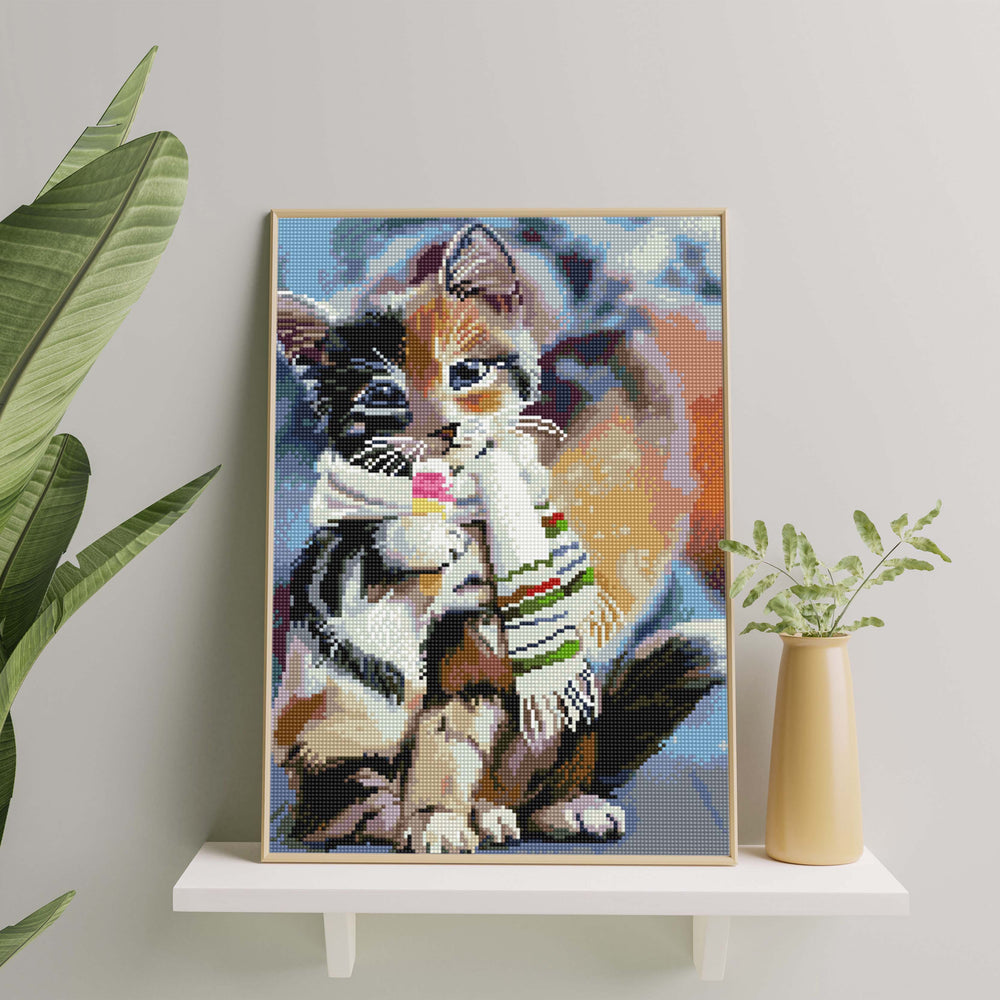 
                      
                        5D Diamond Schilderijenset 40x50 met lijst - Kitten met sjaal
                      
                    