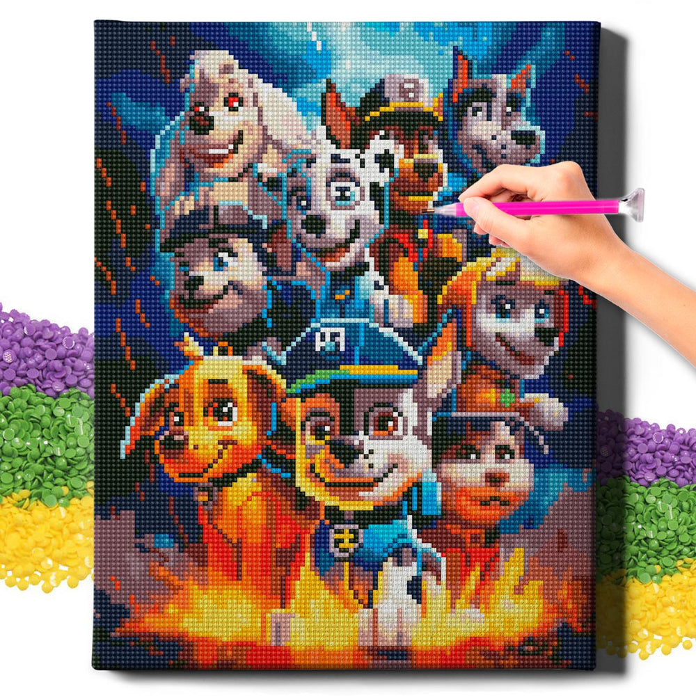 5D Diamond Schilderijenset 30x40 met lijst - Paw Patrol 2