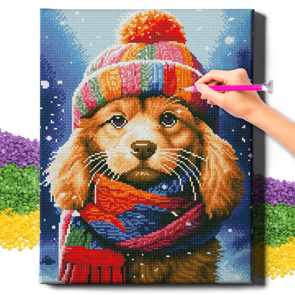 
                      
                        5D Diamond Schilderijenset 40x50 met lijst - Puppy met muts
                      
                    