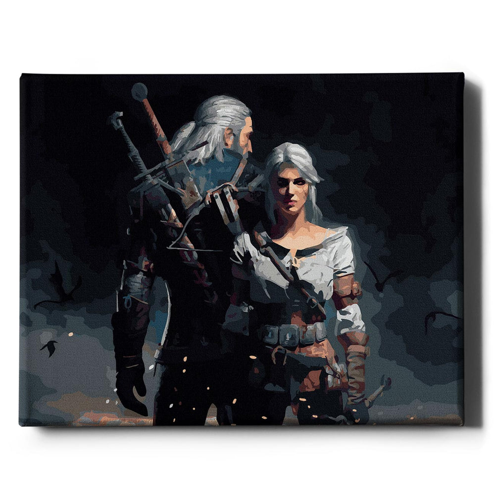 Witcher Geralt en Ciri - Schilderen op nummer