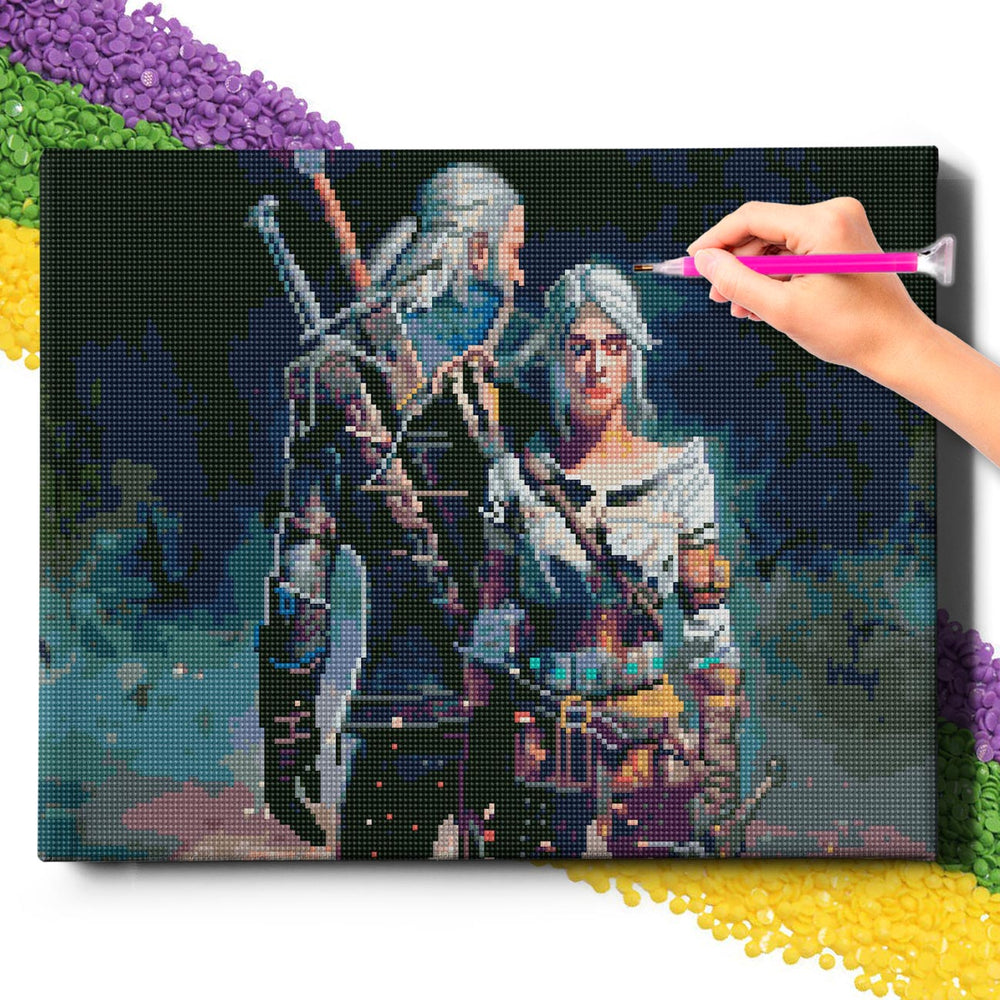 
                      
                        5D Diamond Schilderijenset 40x50 met lijst - Witcher Geralt en Ciri
                      
                    