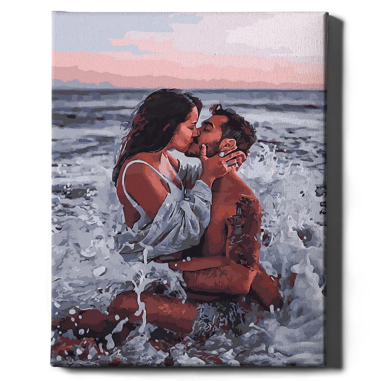 Painting by numbers - Couple in love and waves